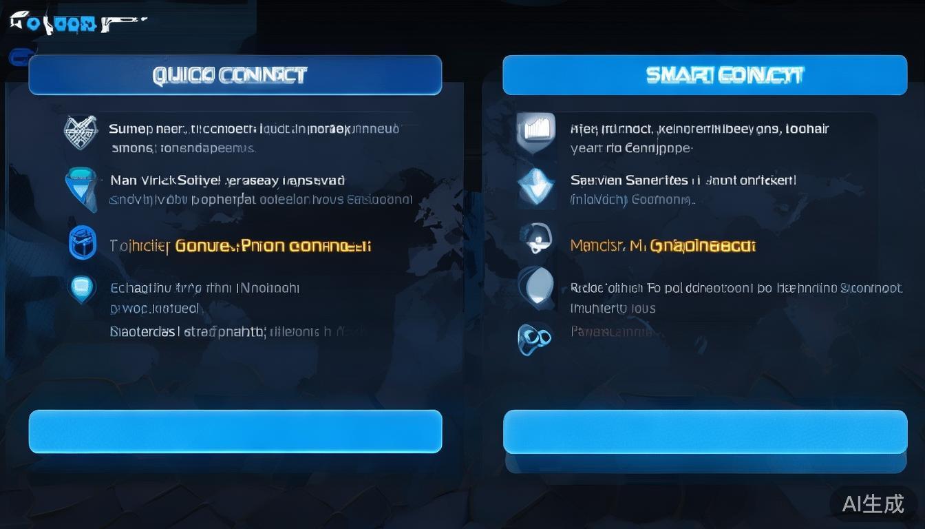 在主界面选择“快速连接”或“智能连接”按钮，选择一